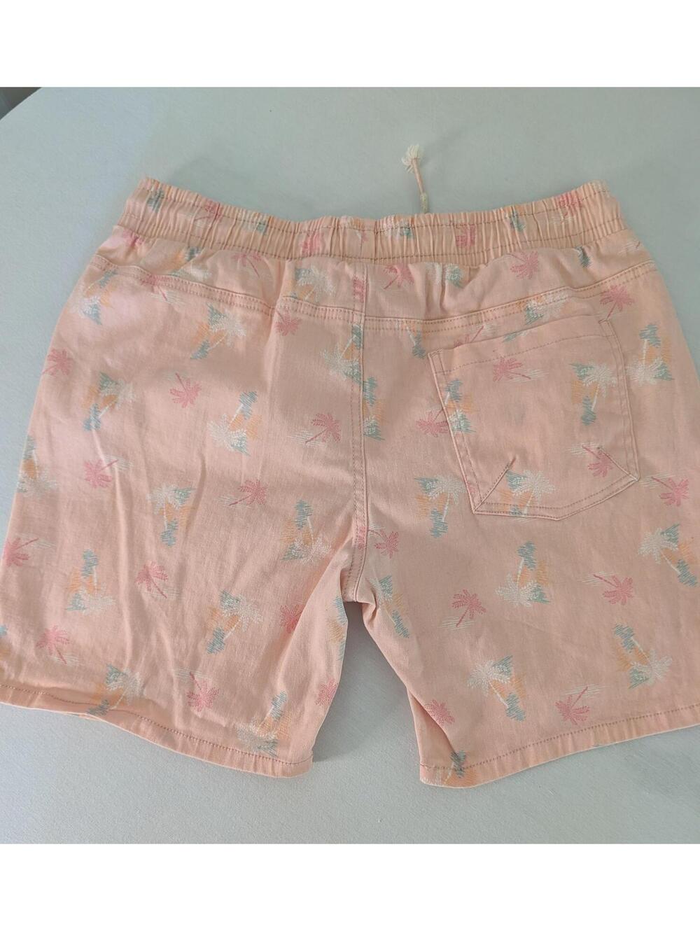 2000's Fresh Prints of Bel-Air Stretch Twill Pink Palm Print Surf Beach Shorts - Picture 5 of 6